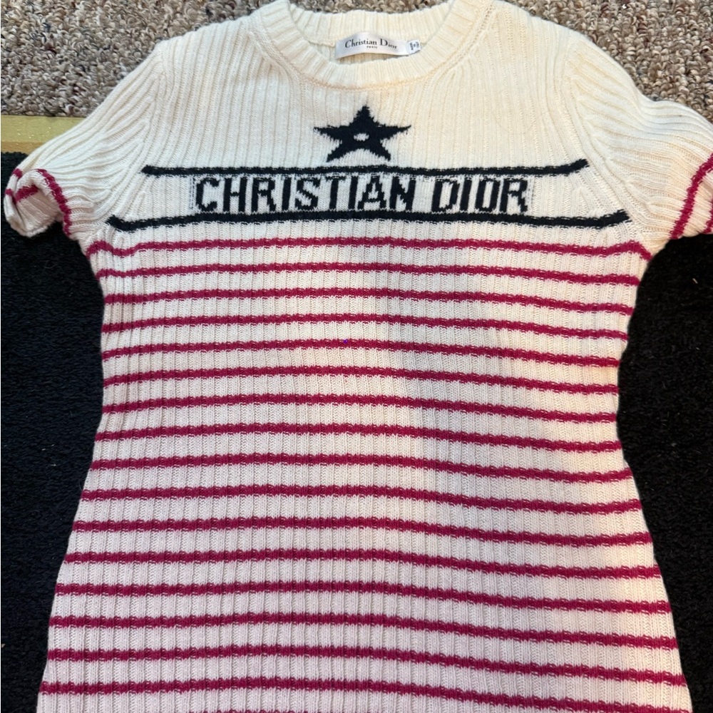 Christian Dior Striped Knit short sleeve